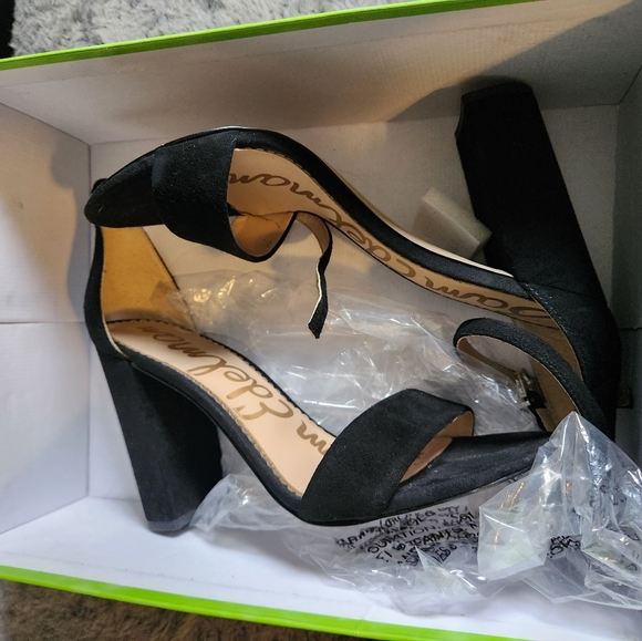 Sam Edelman Yaro Block Heel Sandal in Black Suede - Picture 1 of 5